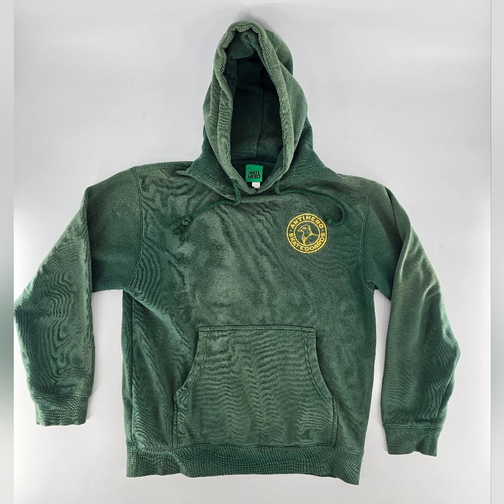 Vibrant‎ Green and Yellow Hooded Coat with Anti Hero Skateboards Emblem